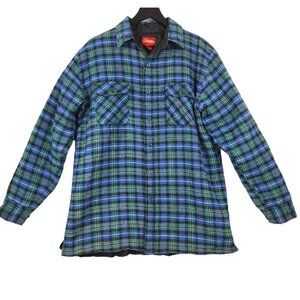Coleman Men's Flannel Shacket Medium Lined Plaid Pockets Outdoors Work Shirt